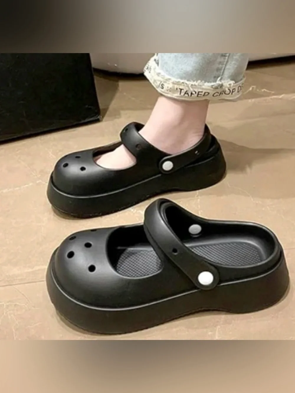 Girls Black Mary Jane Garden Clogs Water Shoes Beach Slip-On Sandals US 12.5